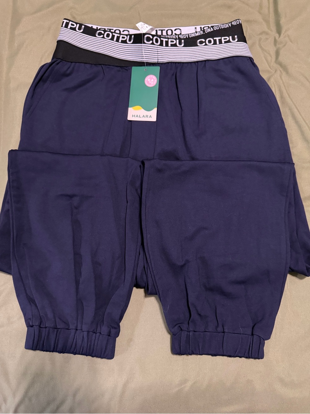 HALARA Navy Blue Jogger Track Pants with Branded Waistband